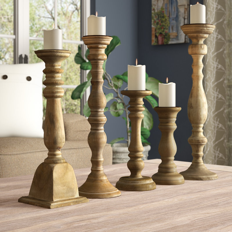 Red Barrel Studio Wood Candlestick Set Wayfair.ca